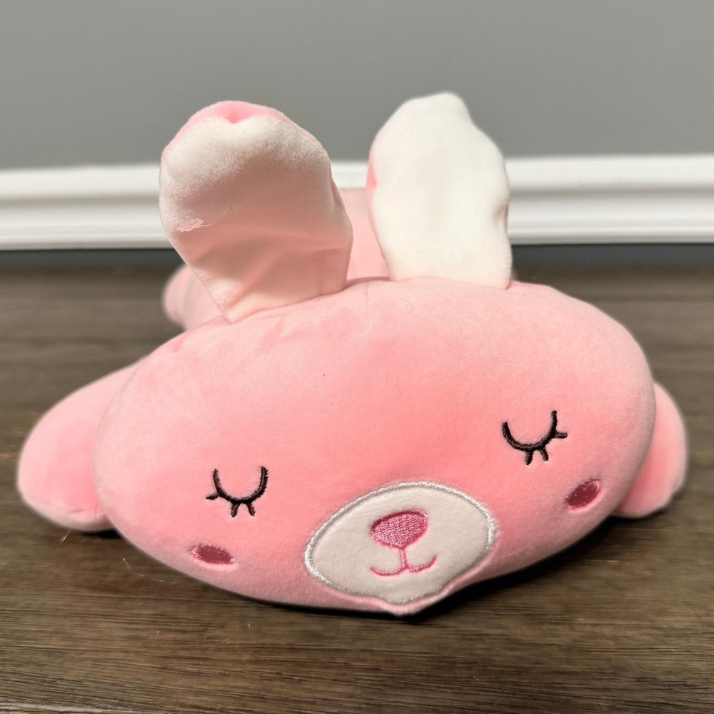 Pink‎ Plush Bunny Rabbit Stuffed Animal Toy Cute Sleeping Eyes Soft Playtime Pal